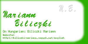 mariann biliczki business card